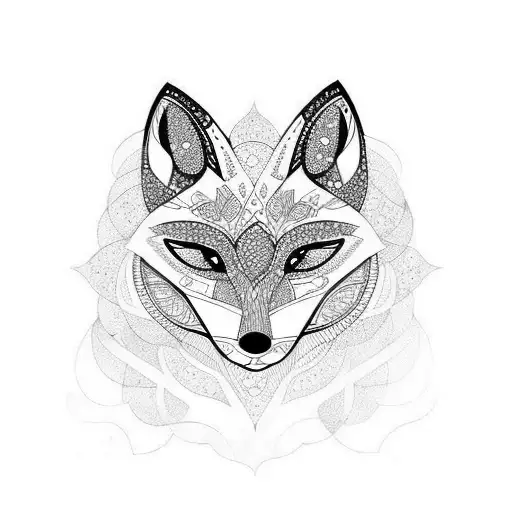 White Fox In Mandala