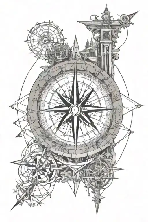 Compass With Bridge At The North