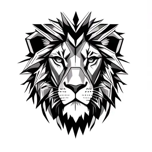 Geometrical Lion Face