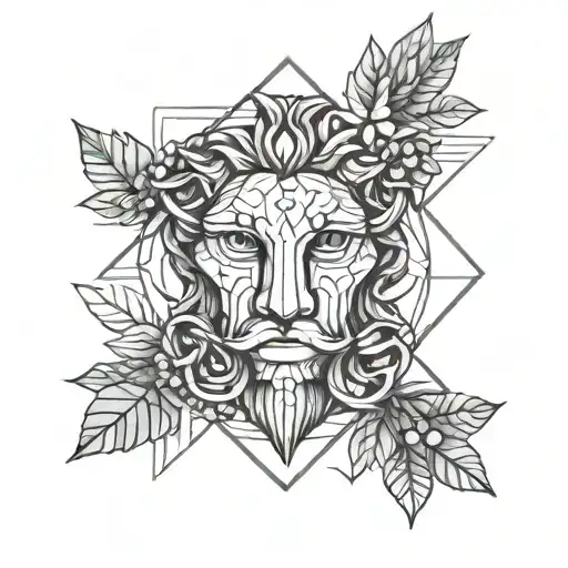 Dionysos Minimal Line Art