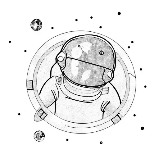 Minimalist Astronaut Icon Inspired In Space Movies