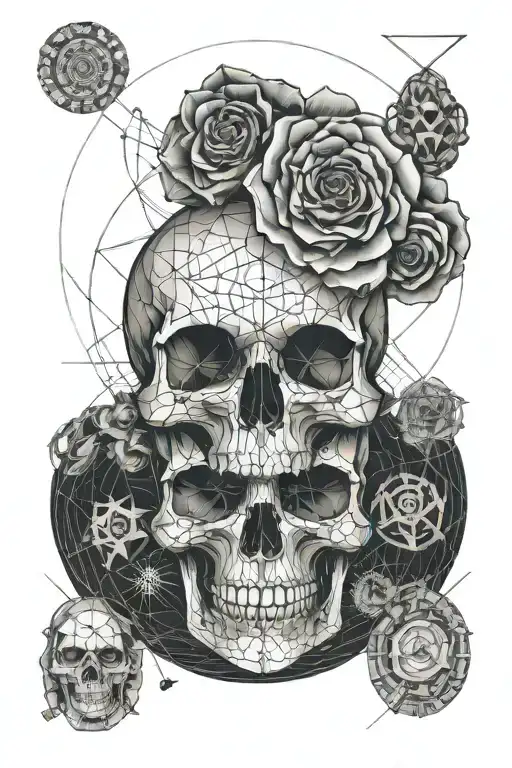 Skull Mix With Fibonacci Spiral