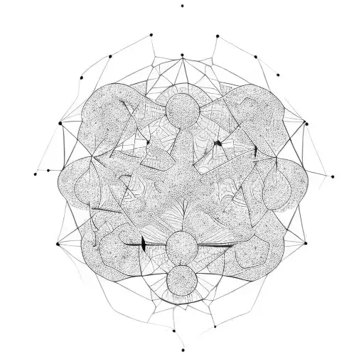 Psilocybin Molecule With Thin Lines Aesthetic