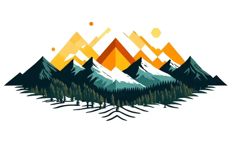 Forest And Mountains Turning Amytheist And Citrine