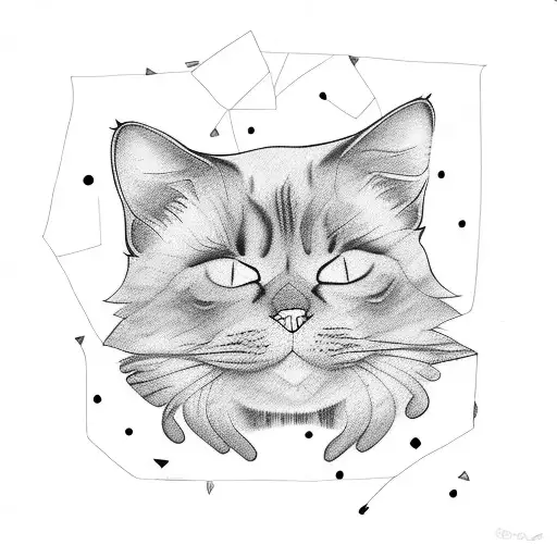 Very Fluffy Black Cat With White Paws And Belly Sleeps With Outstretched Paws