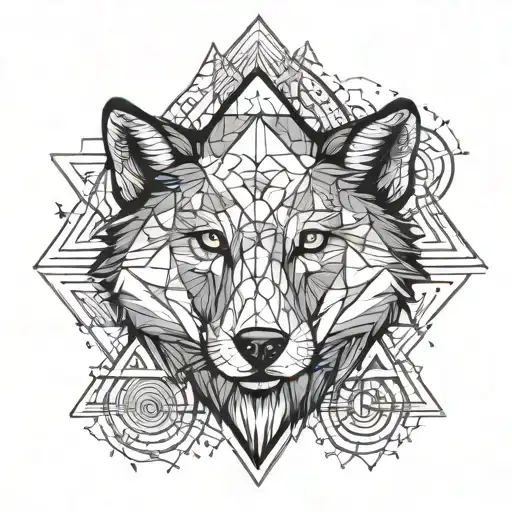 Wolf In A Triangle Shape