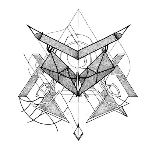 Two Triangles Connected With An Arrow