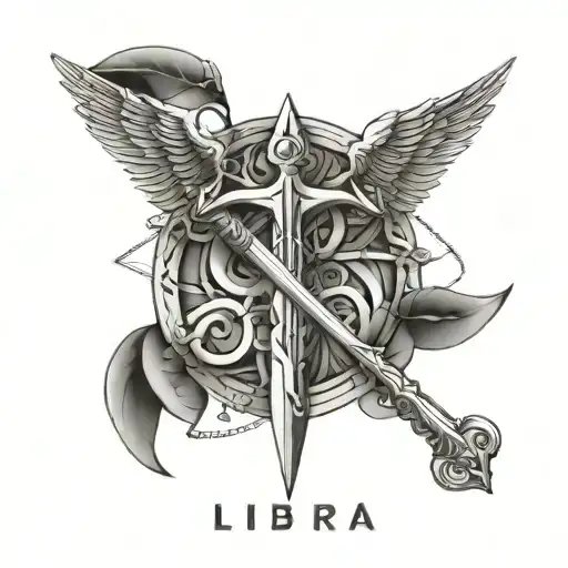 Libra Scale With Wings Sword