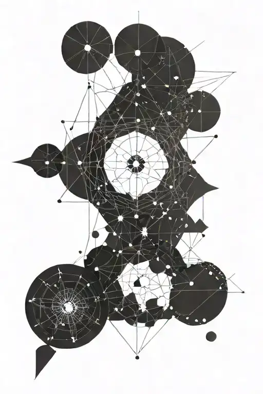 Avertical Line With A Circle And Cancer Constellation