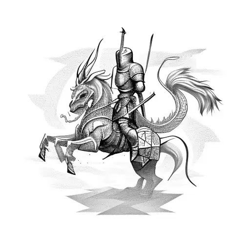 Polish Knight Riding A Sword-wielding Dragon