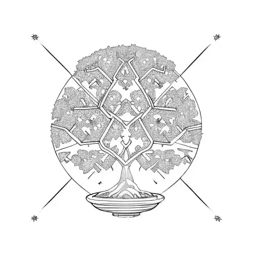 Exotic Bonsai Tree With Diamonds And Wizard