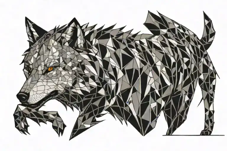 Siberian Wolf In A Thunder