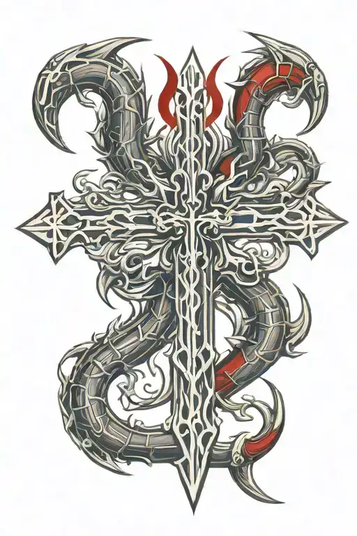 Chrome Hearts Cross With A Red Scorpion