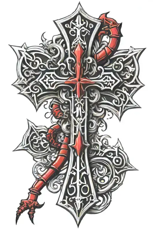 Chrome Hearts Cross With A Red Scorpion