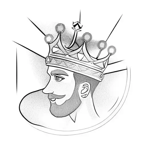 King's Crown On Side Profile Of A Man