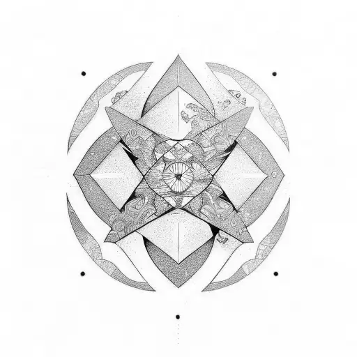 Geo Symteric Shapes Tatto Mood And Sun