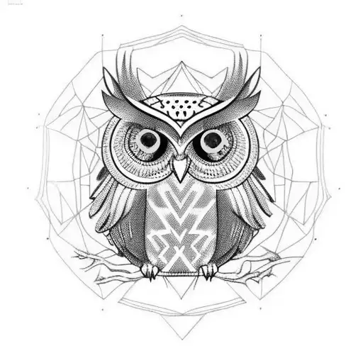 An Owl Skull With Glowing Eyes