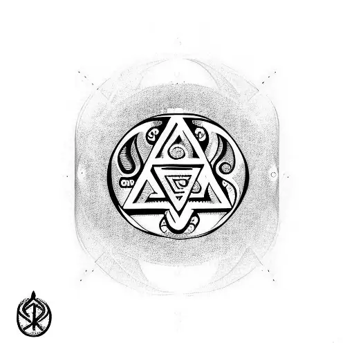 The Greek Letter Ohm With The Om Symbol From Hinduism