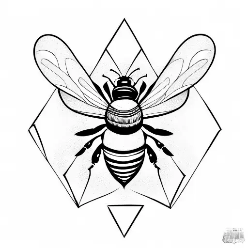 Tribal Bee With Honeycombs
