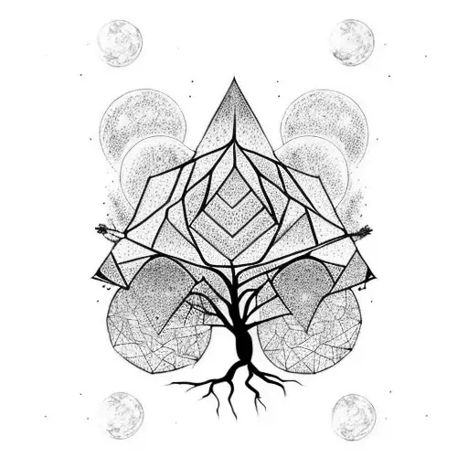 A Mystical Tree With A Moon As Its Crown