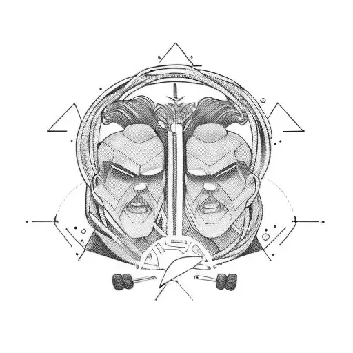 Father And Son Driving A Muscle Car