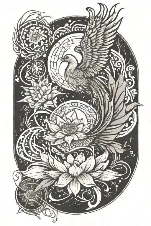 Lotus And Phoenix Moon