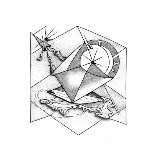 A Black Outline Of The State Of South Carolina Overlaid With A Pink Upside Down Equilateral Triangle