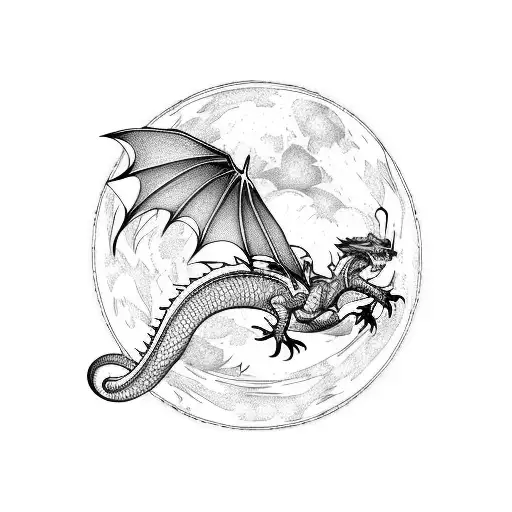 Dragon In A Moon