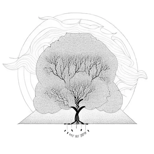 A Tree With Roots Symbolizing The Strength Of Family