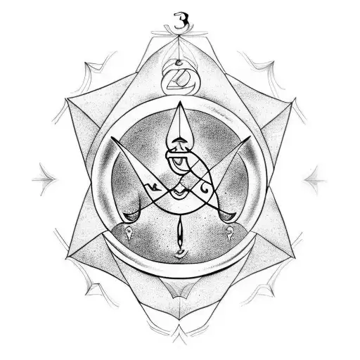 The Number Three With The Symbol For Aquarius In The Middle