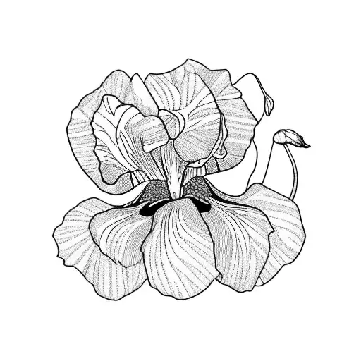 Iris Flower With 2021 In Roman Letters