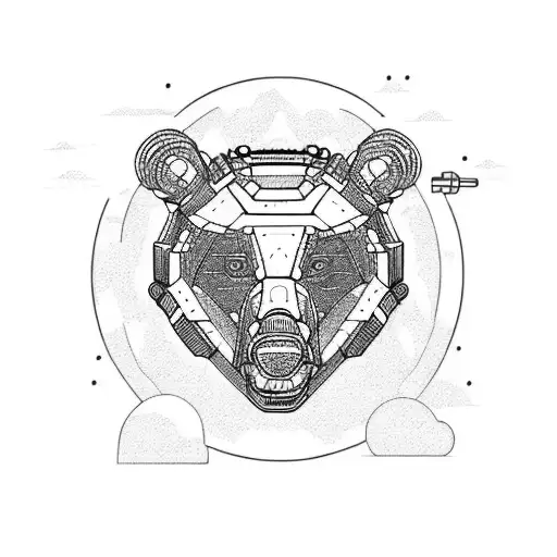 Mechanical Bear Streampunk Seamless Pattern