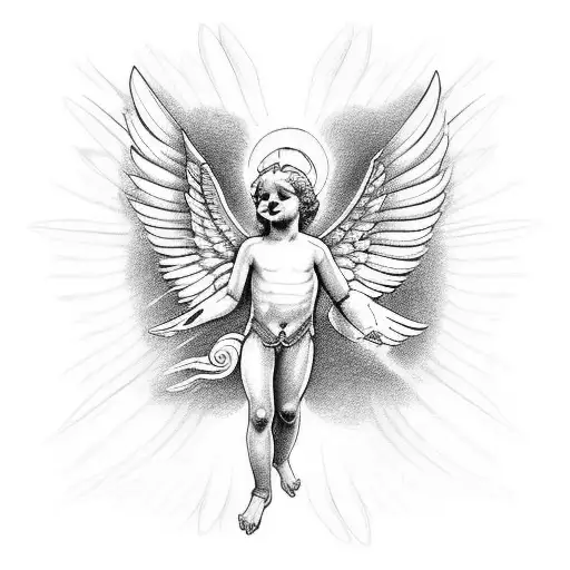 Angel Cherub From The Old Covenant With Lightning's