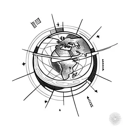 Small Tattoo With A Planet To Represent Travel