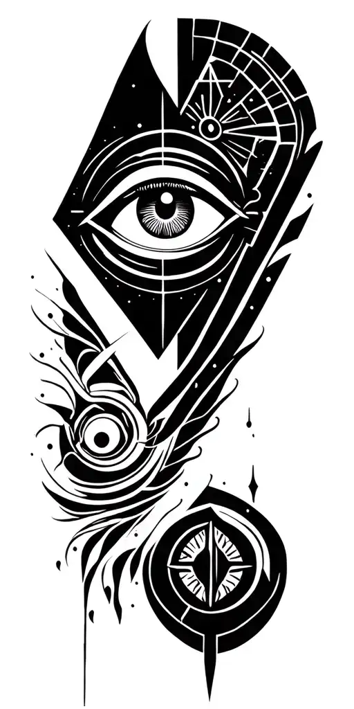 Tribel And Illuminati Eye Inside Surrounded