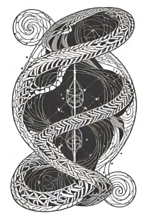 Aquarius Dna Double Helix Intertwined Representing Career In Finance And Two Children