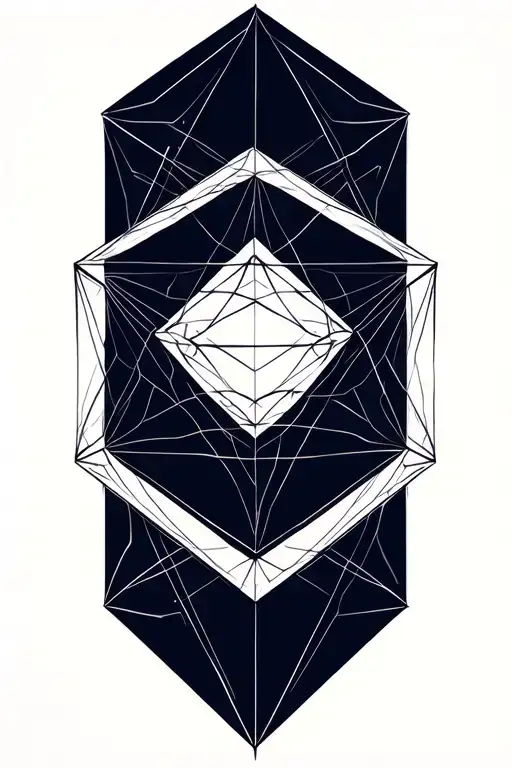 Cube Of Metatron With Modern Lines Connecting Various