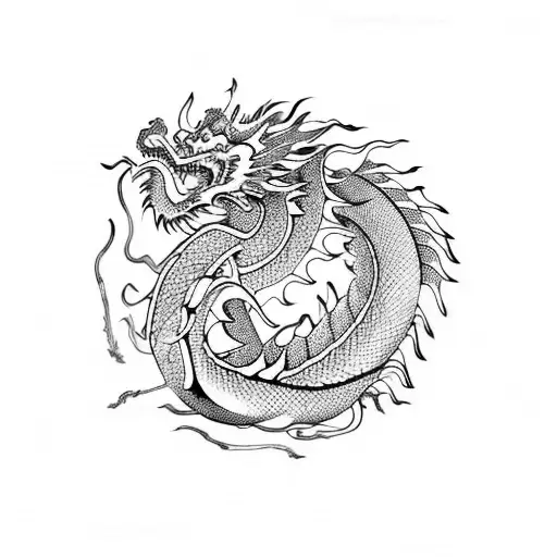 Chinese Dragon Brushstroke
