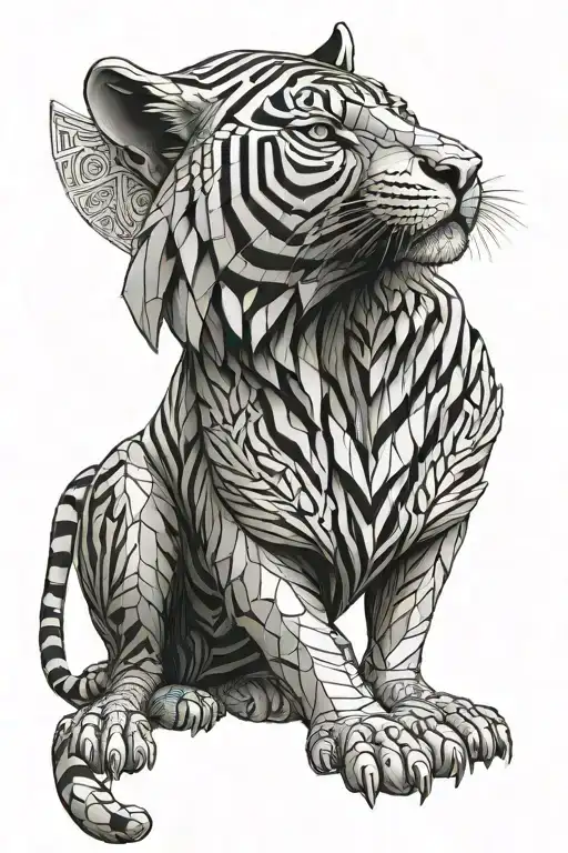 A Realistic Tiger As Egyptian God Horus