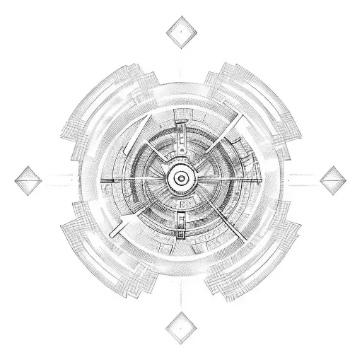 Running Male In The Centre With Time Clock And Random Geometric Motives