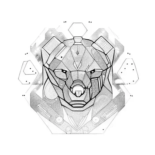 Cyberpunk Meditation Bear