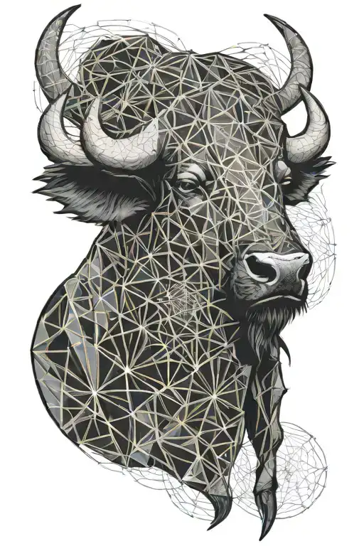 Buffalo With Spider Web