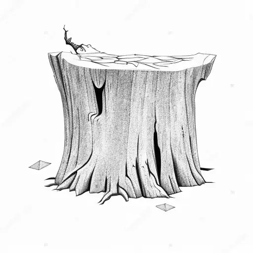 Old Tree Stump With New Tree Growing Out The Top