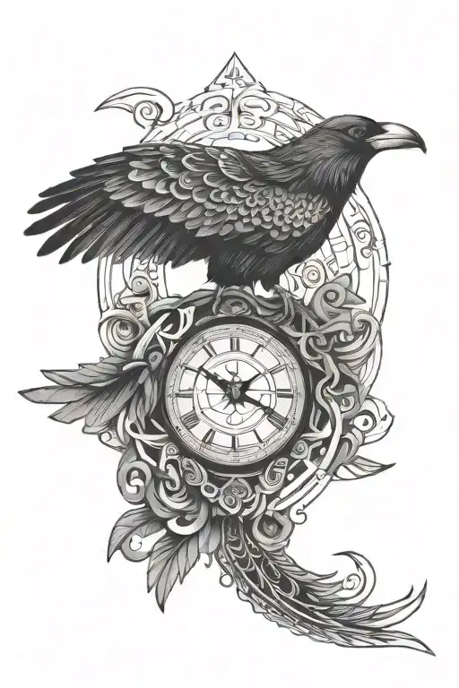 Maori Clock Melting Crow