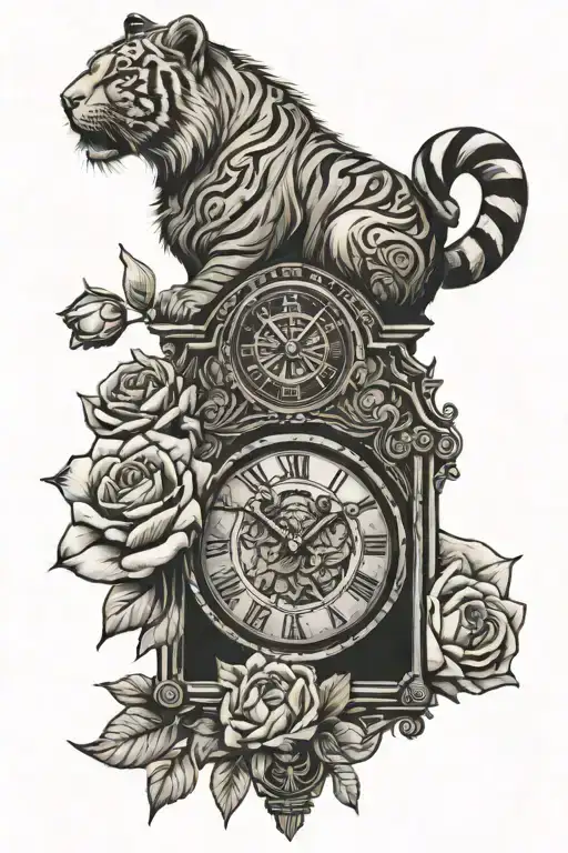 Baby Tiger Roses Maori Time Clock Tower Tulip Flower Pigeon Lion