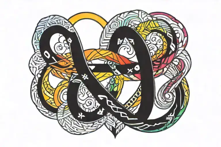 Infinity Symbol With Heart Rainbow Color