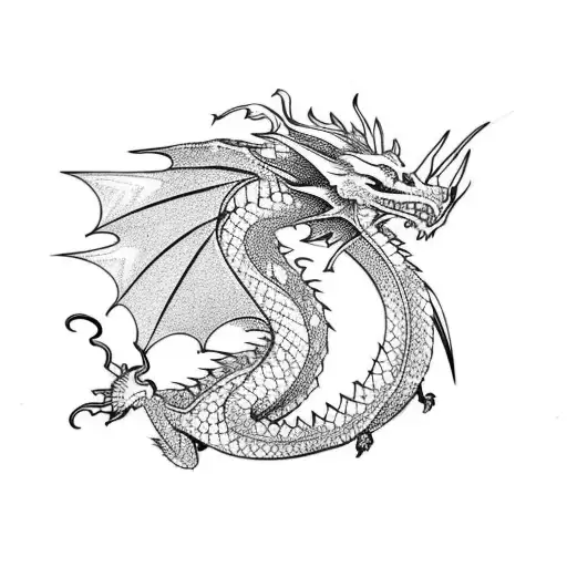 Dragon With Some Red Color