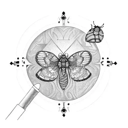 Skelet Hand With Moth