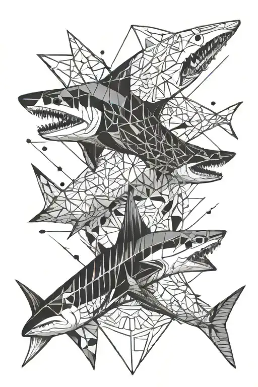 Native Plenisian Shark Teeth On Forearm