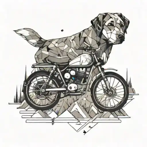 Tattoo For A Person Who Loves Music Dogs Mountains And Bike